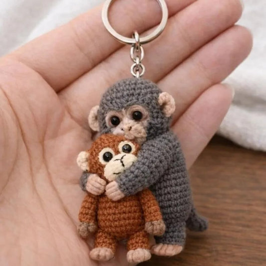 🔥LAST DAY 50% OFF - 💕Handcrafted Crochet Punch Monkey Keychain