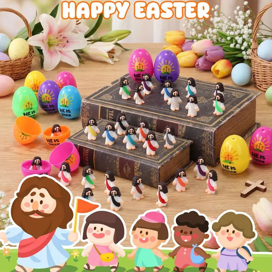 ✝️Christian Easter Surprise Eggs: Pre‐Filled Eggs with Mini Jesus Figures – Share Hope & Faith This Spring🌸