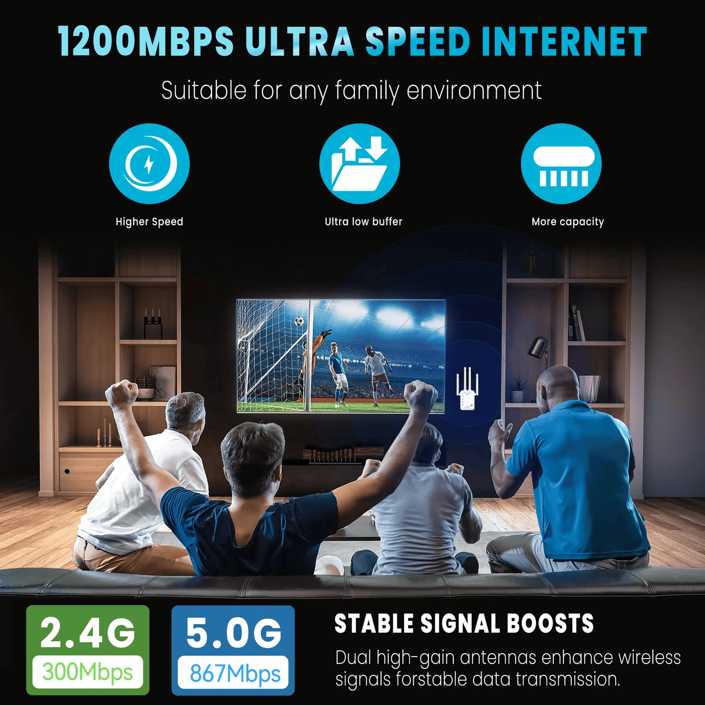 🔥LAST DAY 60% OFF -The Velocity Prime: 1200Mbps Ultra-Speed WiFi Repeater